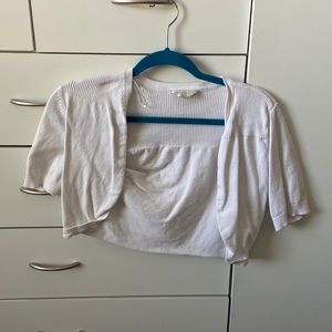 Kids cropped white cover up